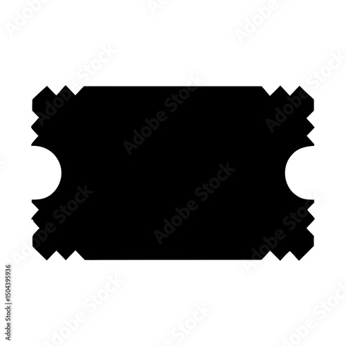 Illustration of a rectangular perforated ticket stub silhouette