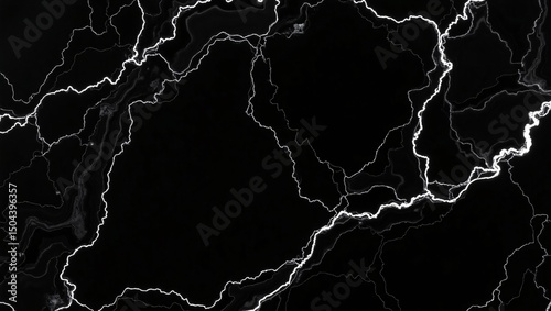 Abstract digital illustration depicting jagged white lines resembling lightning bolts on black background
