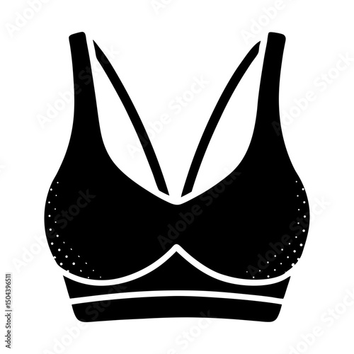 Silhouette of a sports bra with thin straps style