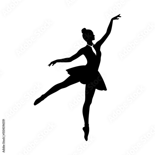 Elegant ballerina silhouette in graceful pose art