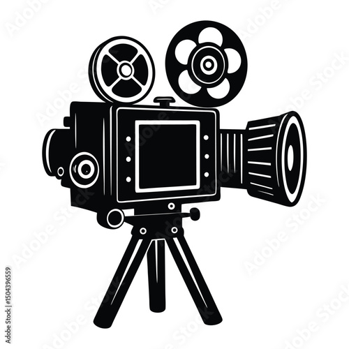 Vintage Movie Camera Classic Filmmaking Equipment Icon