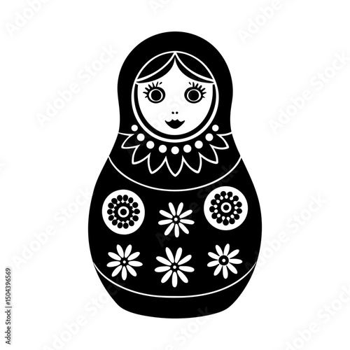 Illustration of a traditional russian nesting doll silhouette