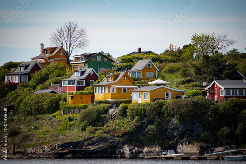Canvas Print Maisons colorées du bord de mer
