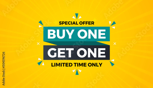 buy one get one free. Online shop discount sale background for buy 1 get 1, Special Discount marketing poster design for web and Social. sale banner vector template Design.