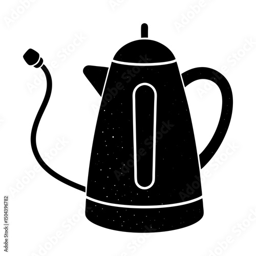 Illustration of a vintage style kettle with spout silhouette