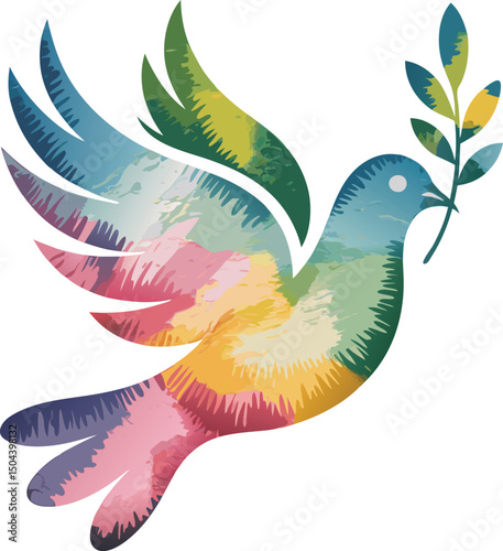 Dove of Peace a symbol of peace, carrying an olive branch