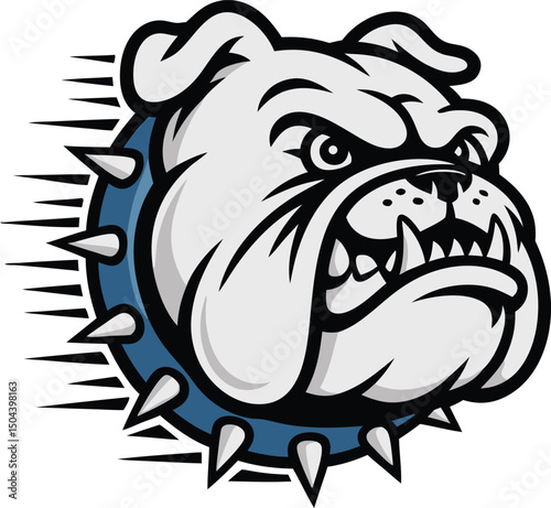 Bulldog Head logo fierce bulldog's head is shown in dynamic motion