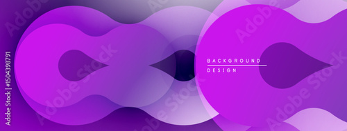 Abstract purple layers create flowing shapes. Modern design, gradient effect, smooth curves, visual harmony. Minimalist background.