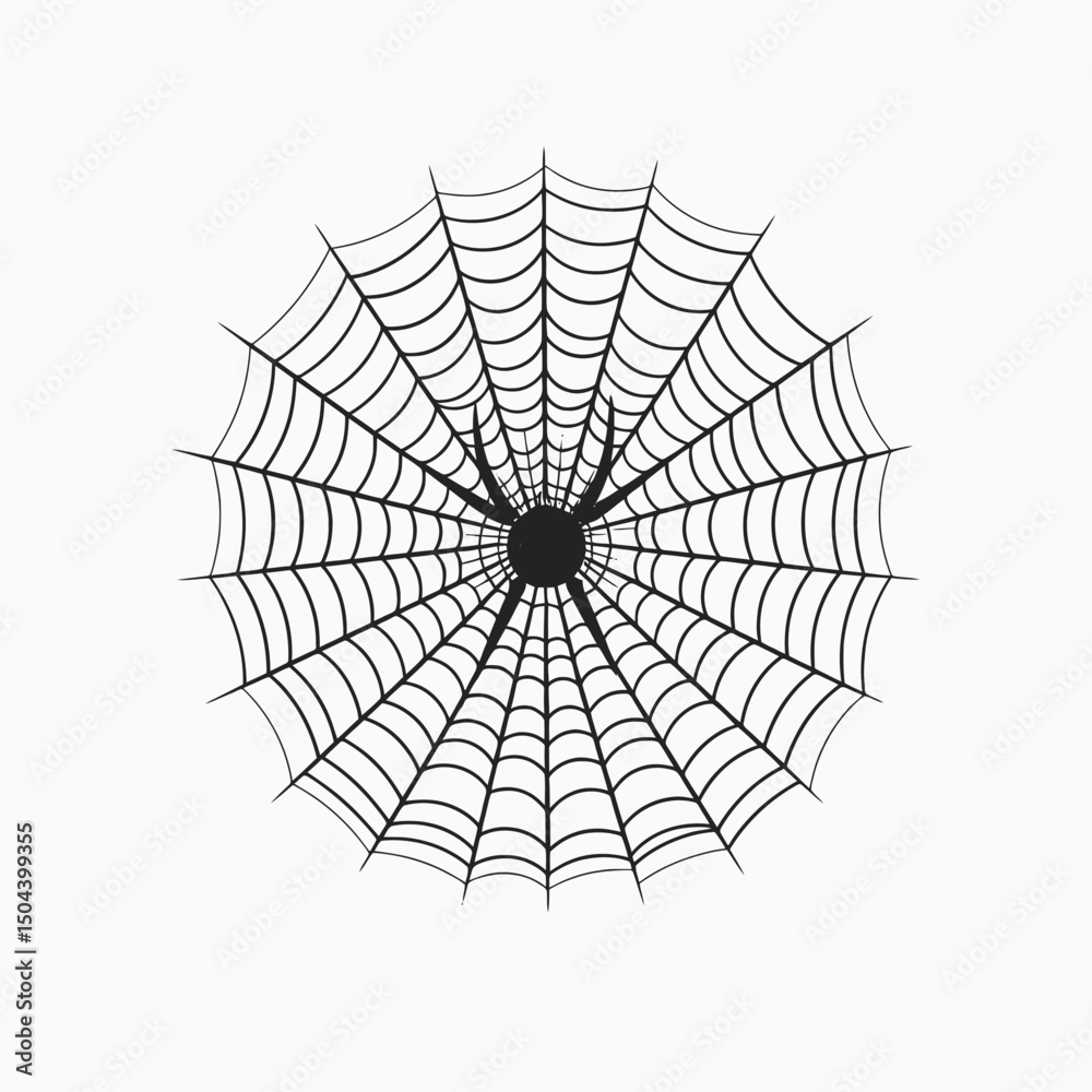 Obraz premium Spiderweb spider halloween web spooky arachnid insect creepy danger fear trap night black scary design silhouette