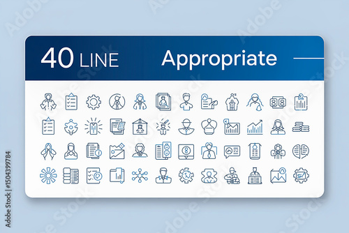 Appreciation line icon set