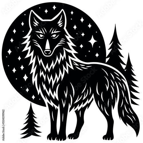  Wolf vector illustration.
