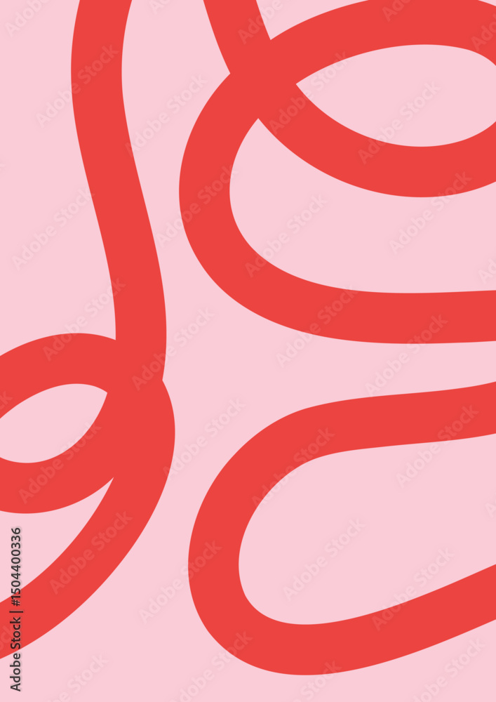 Sleek Wavy Lines Minimalist Poster. Abstract Modern Art Background