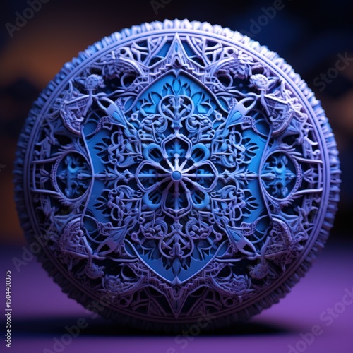 Sfera Ornamentale Astratta, Intaglio Digitale, Motivo Geometrico