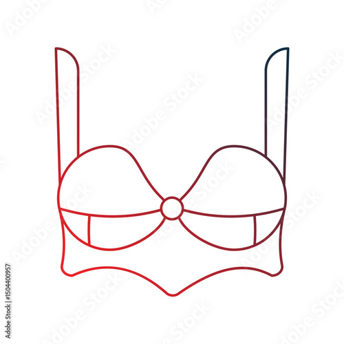 brassiere gradient outline icon with white background vector stock illustration