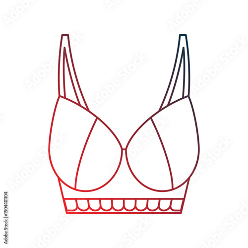 brassiere gradient outline icon with white background vector stock illustration