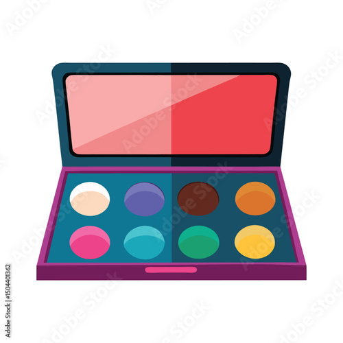 A vector illustration of cosmetic makeup palette on white background