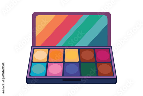 A vector illustration of cosmetic makeup palette on white background