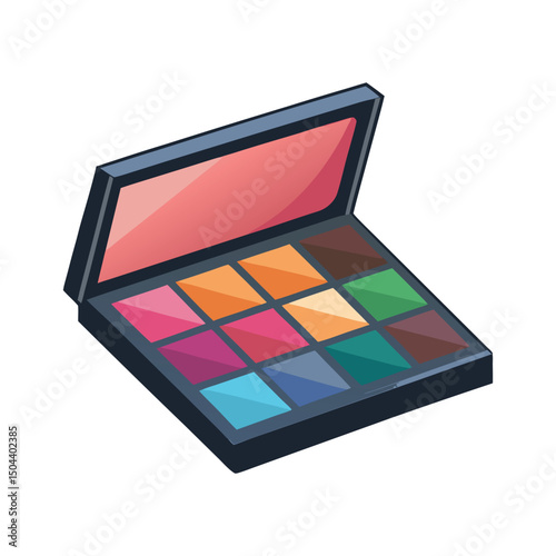 A vector illustration of cosmetic makeup palette on white background