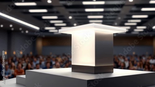 A 3d render shows a modern building at night with interior lighting and a table perhaps for a glass of champagne, or a 3d memorial with soft night light
