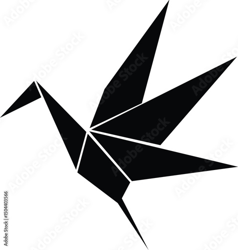 origami crane isolated on white