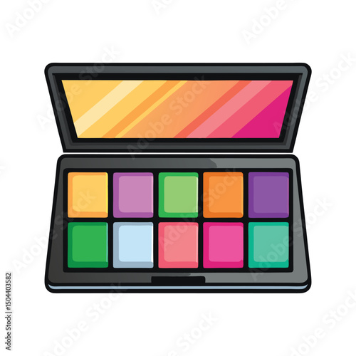 A vector illustration of cosmetic makeup palette on white background