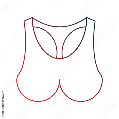 brassiere gradient outline icon with white background vector stock illustration