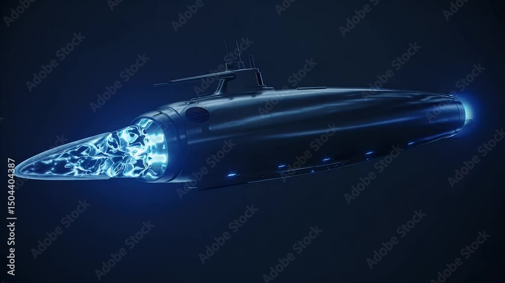 Submarine style animation glowing vessel exploring dark ocean floor alien sea creatures inspired Japanese anime lo fi visual styles