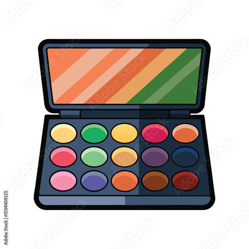 A vector illustration of cosmetic makeup palette on white background