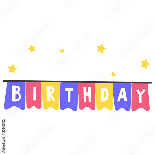 Birthday Banner with Colorful Letters