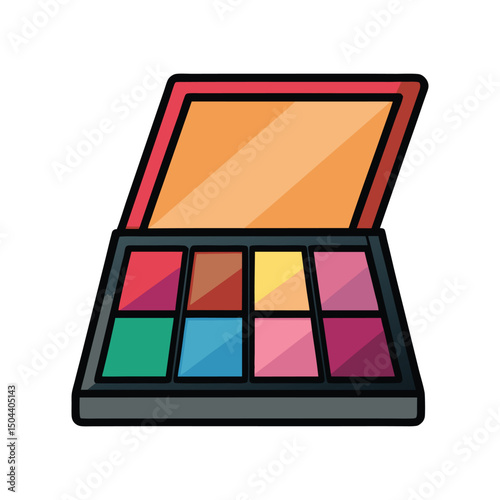 A vector illustration of cosmetic makeup palette on white background