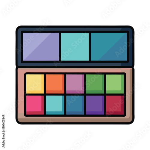 A vector illustration of cosmetic makeup palette on white background