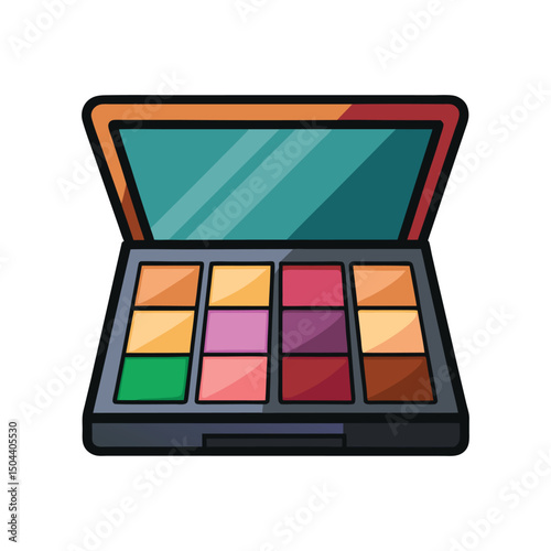 A vector illustration of cosmetic makeup palette on white background