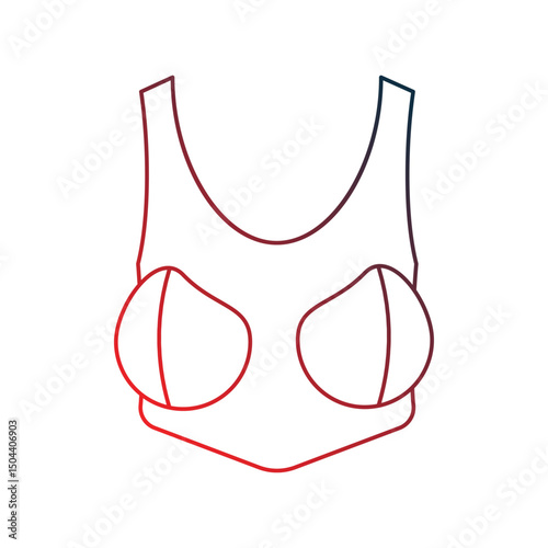 brassiere gradient outline icon with white background vector stock illustration