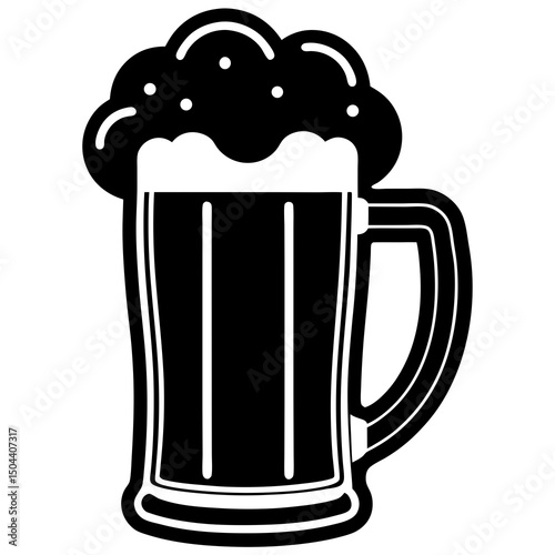 Beer-themed silhouette vector ideal for festive events, brewery signage, menu templates, and digital projects. Commercial use allowed.