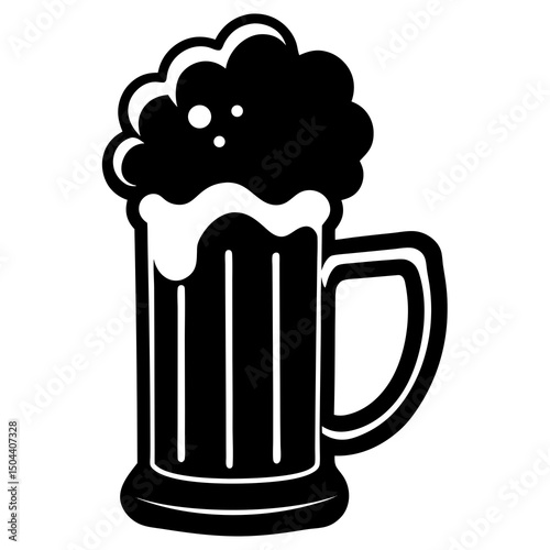Beer glass vector design for online use, printed apparel, bar merchandise, or promotional content. Sharp, clean silhouette for flexible use.