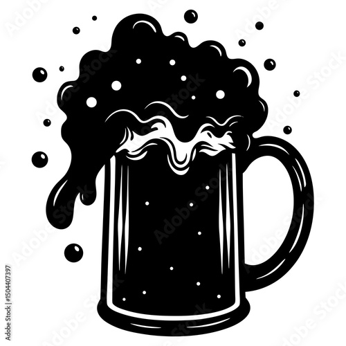 Beer mug vector suitable for use in flyers, social media posts, beer packaging, or print merchandise. Fully editable and scalable.