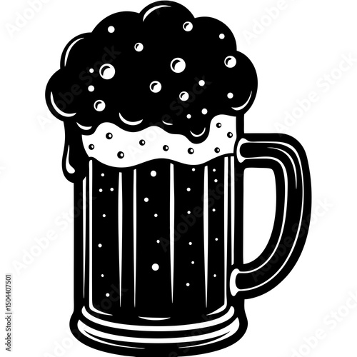 Beer drink silhouette vector designed for Oktoberfest, parties, brewery branding, and online content creation.

