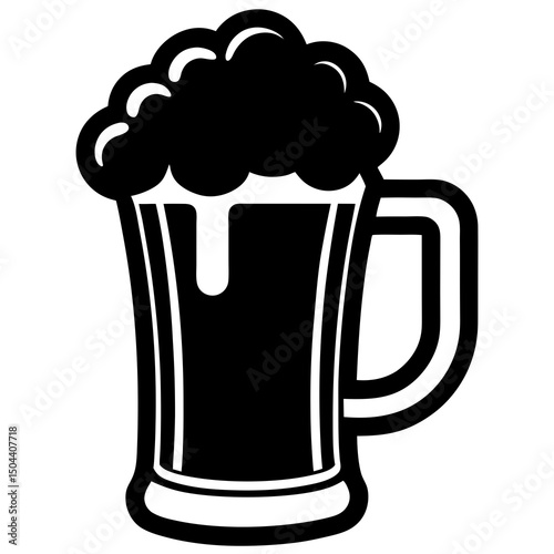 Stylish beer vector icon for use on print merchandise, digital media, and event flyers. Great for beer lovers and design professionals alike.