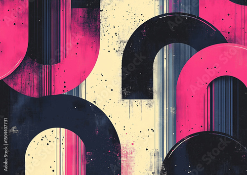 Abstract Wave Pattern with Brushstroke Texture