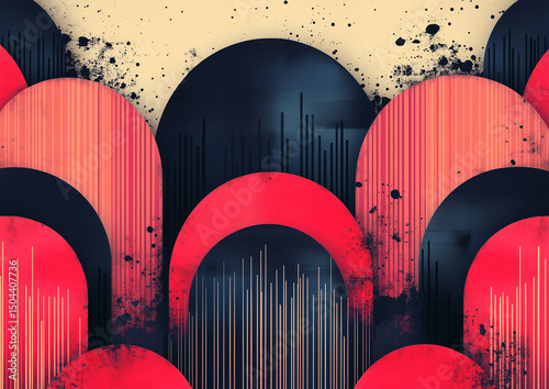 Abstract Wave Pattern with Brushstroke Texture