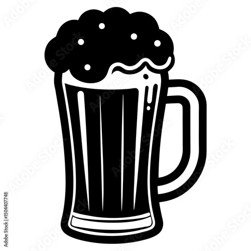 Clean and bold beer mug vector file for restaurant menus, wall art, stickers, or drink labels. Works great in any commercial or personal design.