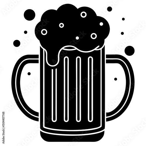 Vector beer mug artwork for advertising, apparel, flyers, menus, and web graphics. High-resolution and perfect for use in all types of design.