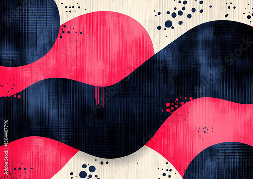 Abstract Wave Pattern with Brushstroke Texture