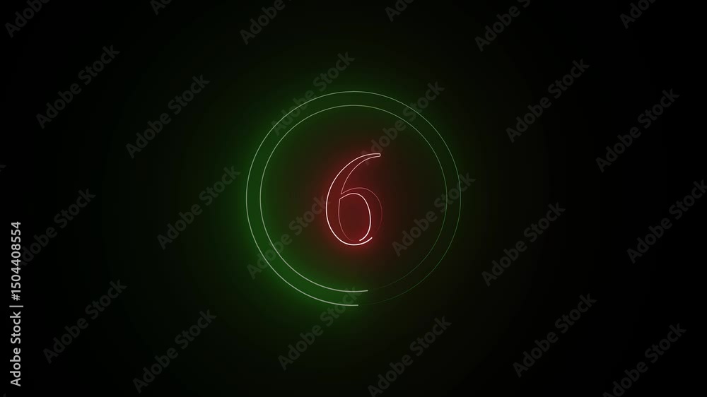 Neon number 6 animation, neon numbers 4k animated Neon number 6 animation, neon numbers 4k animated