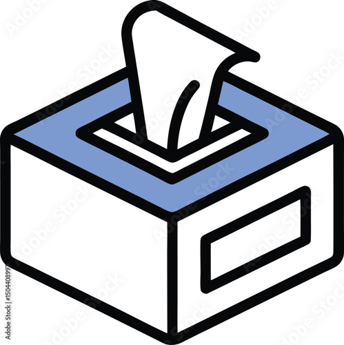 Outline icon of a  tissue box on a transparent background