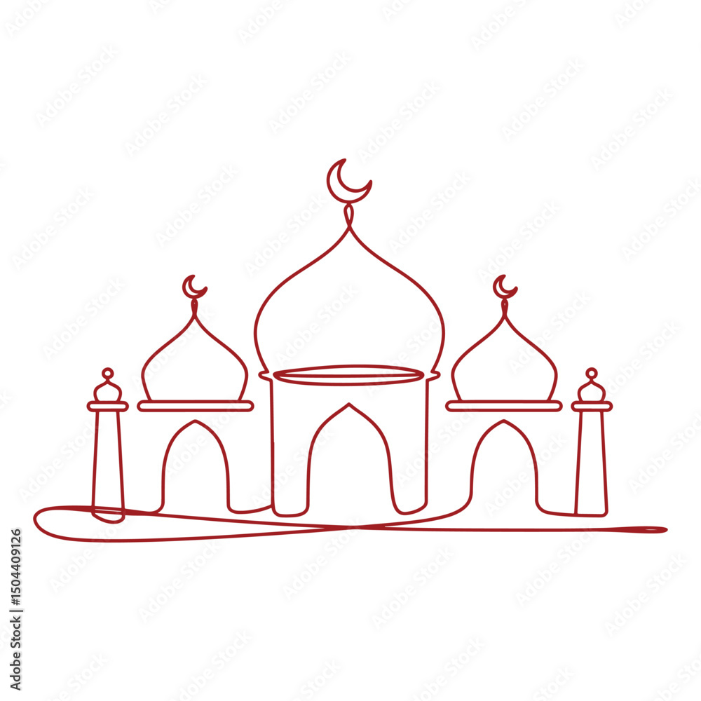 Obraz premium Mosque Logo Design vector, Mosque Silhouette Design Vector
