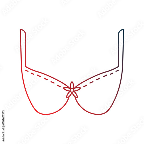 brassiere gradient outline icon with white background vector stock illustration