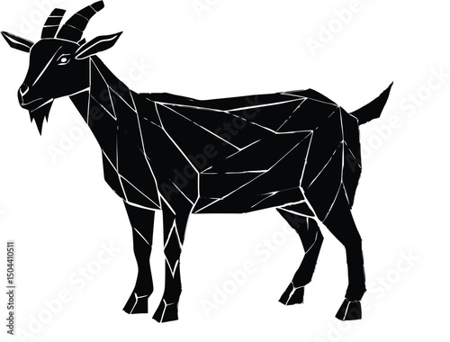 Black horse silhouette vector illustration of a standing equine mammal for farm and wild nature art
