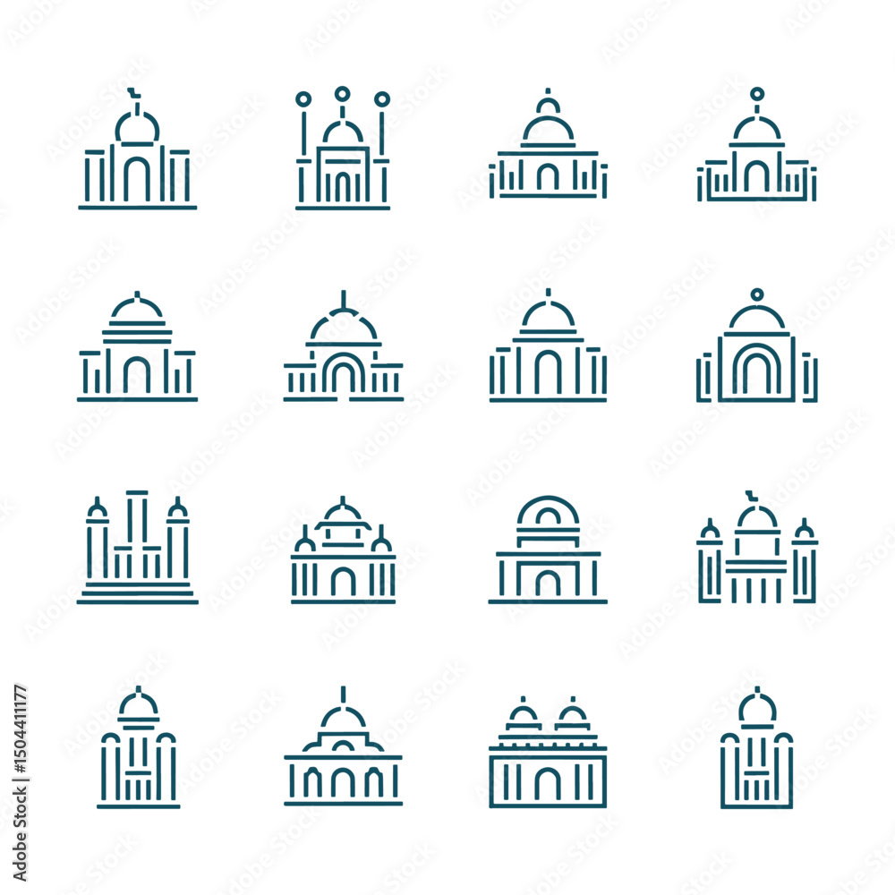 Mosque icon set Vector Mosque icon set Vector