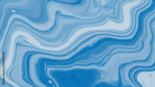 Fluid Art Flowing with Blue and White Shades Liquid Motion